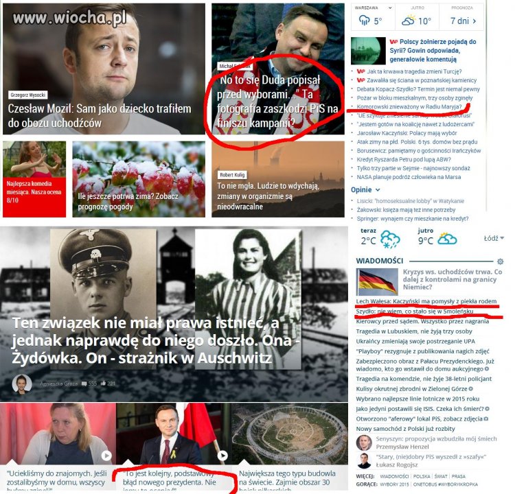 ONET,WP - oczernianie PIS, Komorowski cacy