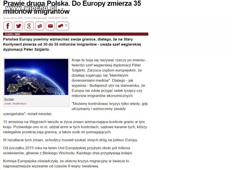 35milonow emigrantow zbliza sie do europy