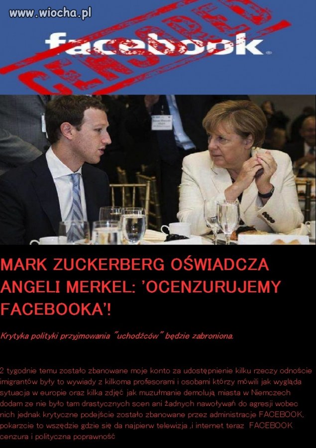 Zaczeła się cenzura na Facebook