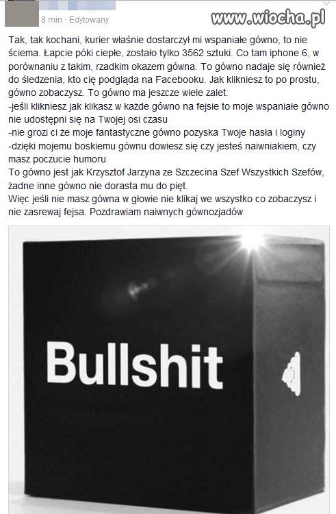 Pozdrawiam naiwnych gównozjadów 