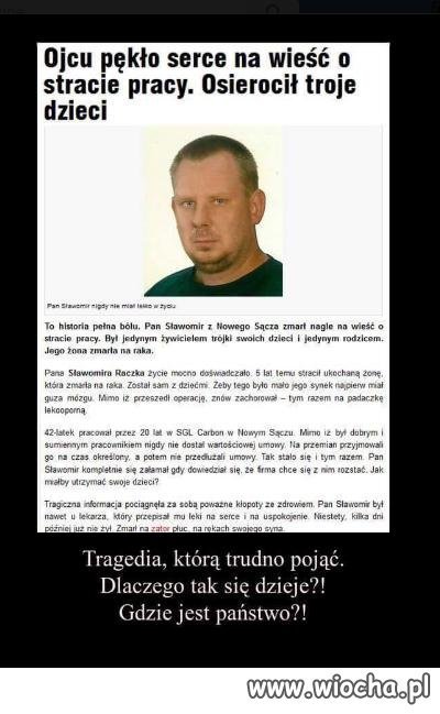 Stracił pracę osierocił troje dzieci.