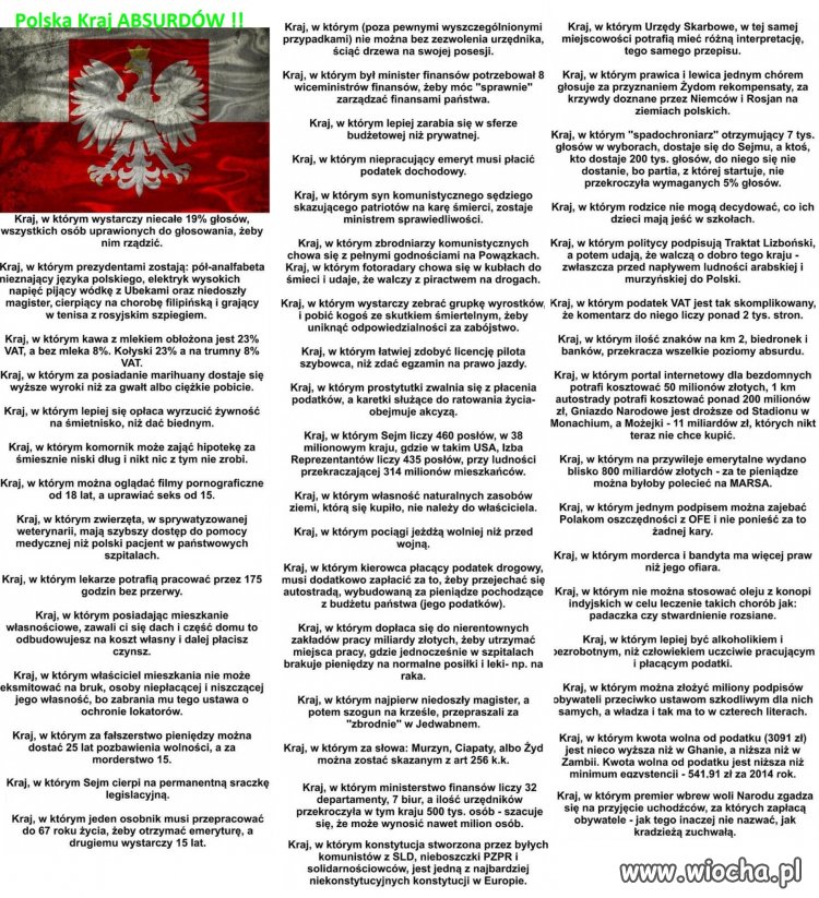 Chcecie prawdziwych i konkretnych absurdów?
