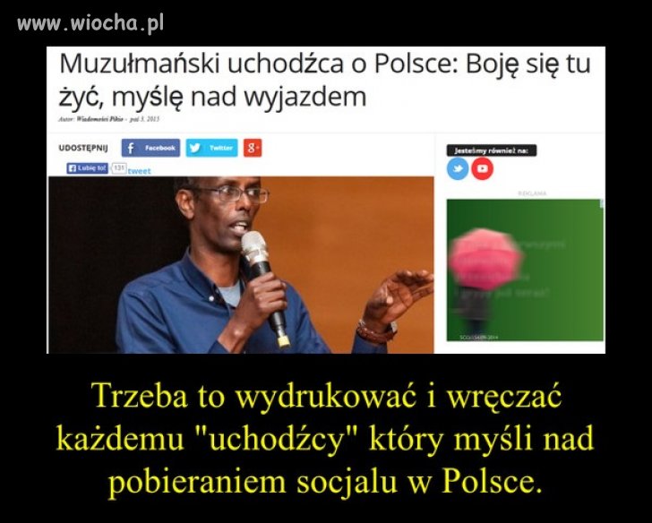 Muzułmański uchodźca o Polsce