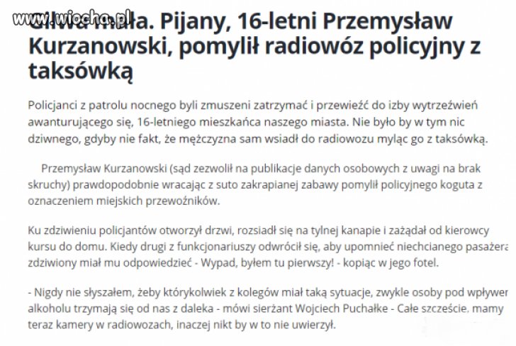 Nie ma to jak pomylić taxi z radiowozem.