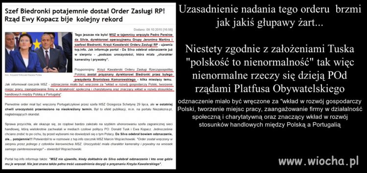 Szef biedronki dostał order 