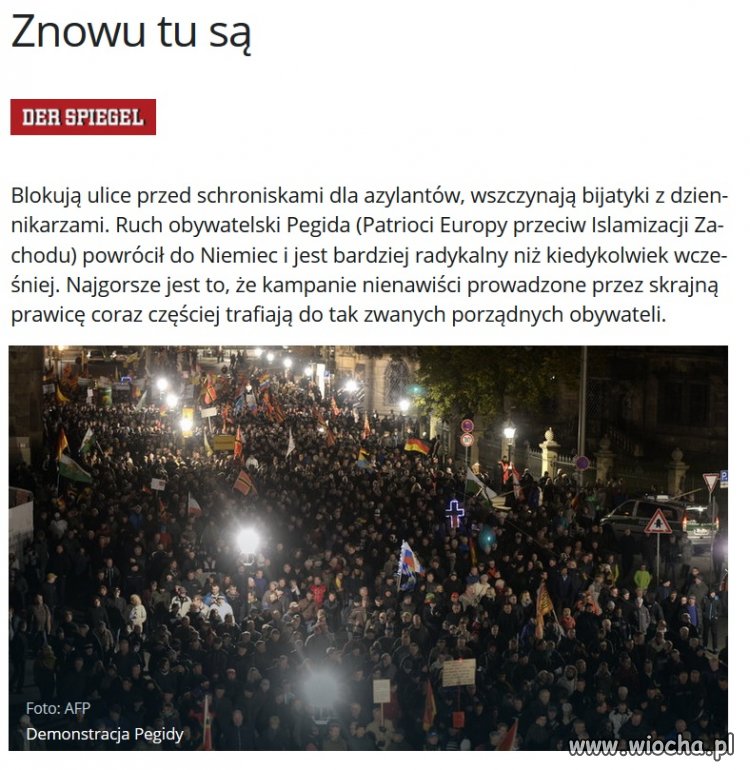 Wg "Der Spiegel" protestujący przeciwnicy