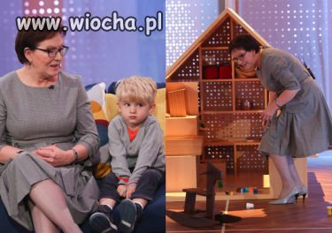 Pani Premier w tv z wnukiem 