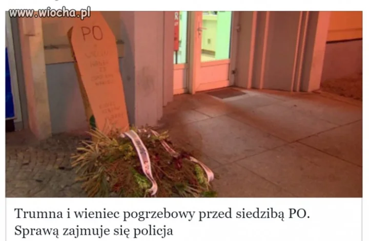 Trumna i wieniec.