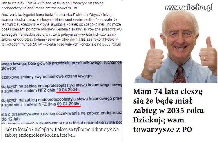 Dziękuję PO za zlikwidowanie kolejek 