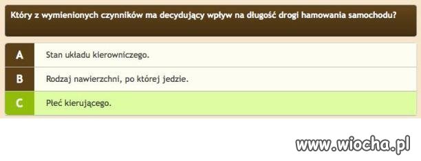 Test na prawo jazdy