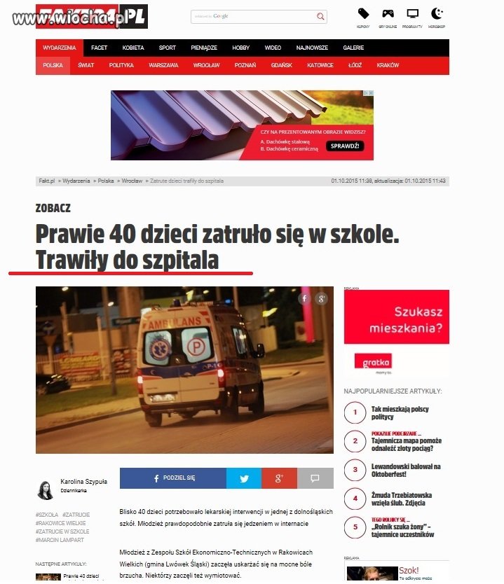 Trawiły już na miejscu...