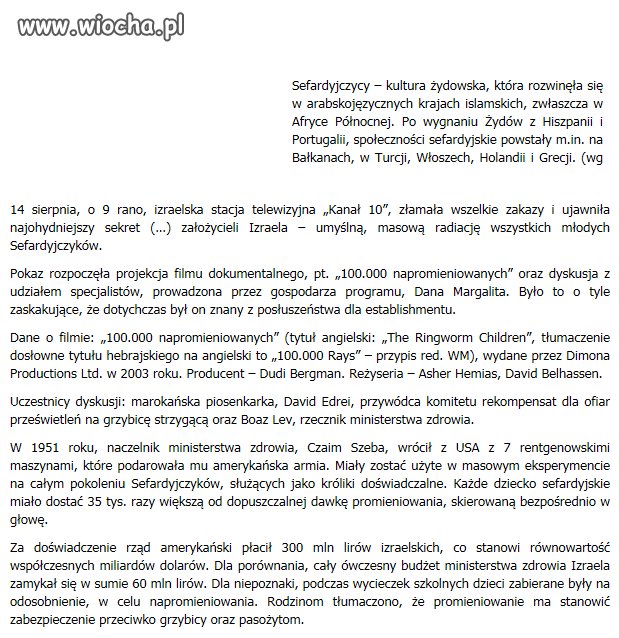 Skoro żydzi to tacy naziści i antysemici