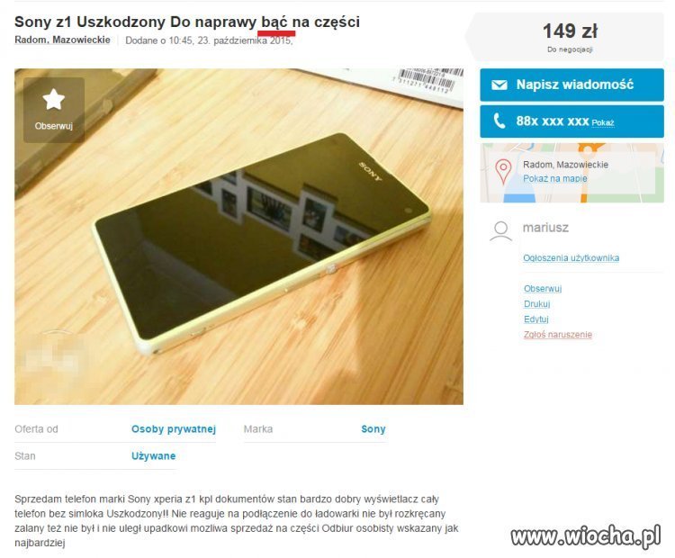 Ogłoszenie na olx