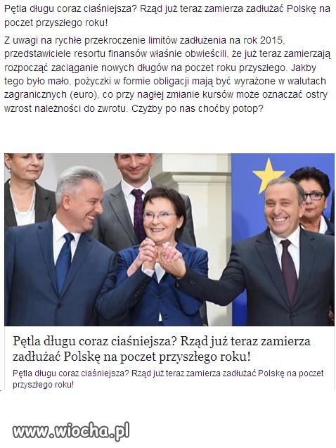 Zielona wyspa PO zaciska pętle długu Polski