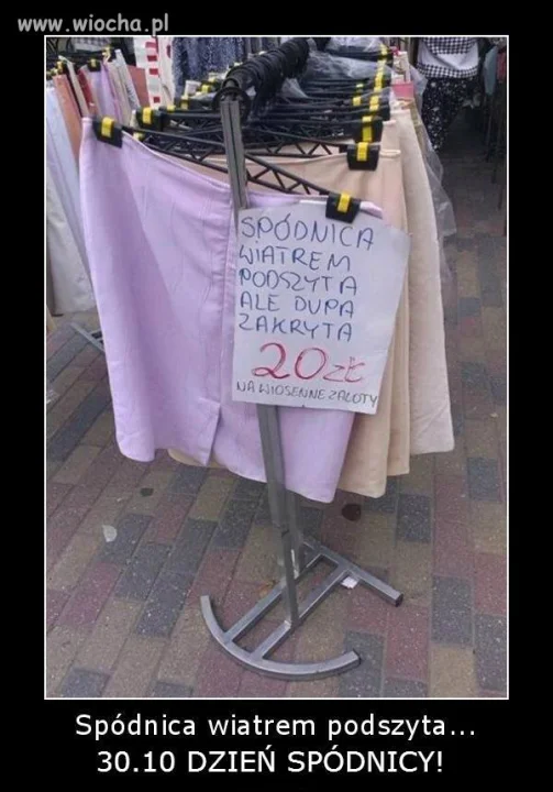 Spódnica wiatrem podszyta 