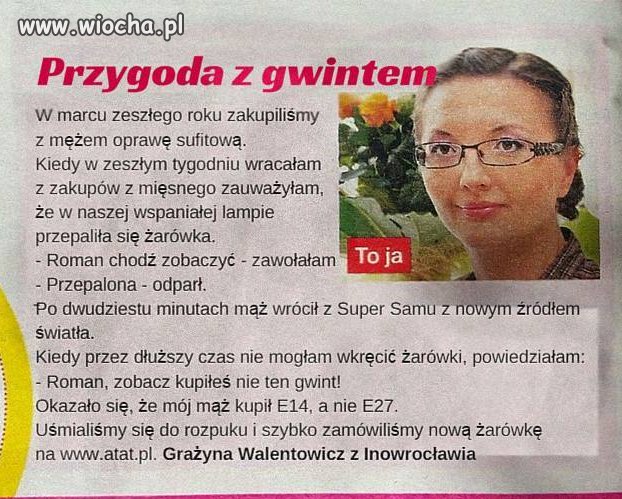 Przygoda Grażyny z gwintem...