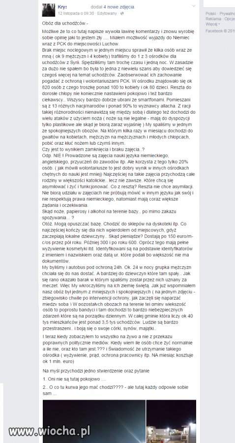 Relacja Polaka z obozu dla uchodźców