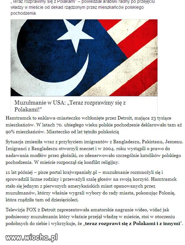 Muzułmanie w USA. Teraz rozprawimy się z Polakami.