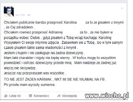 Publiczne przeprosiny na Facebooku