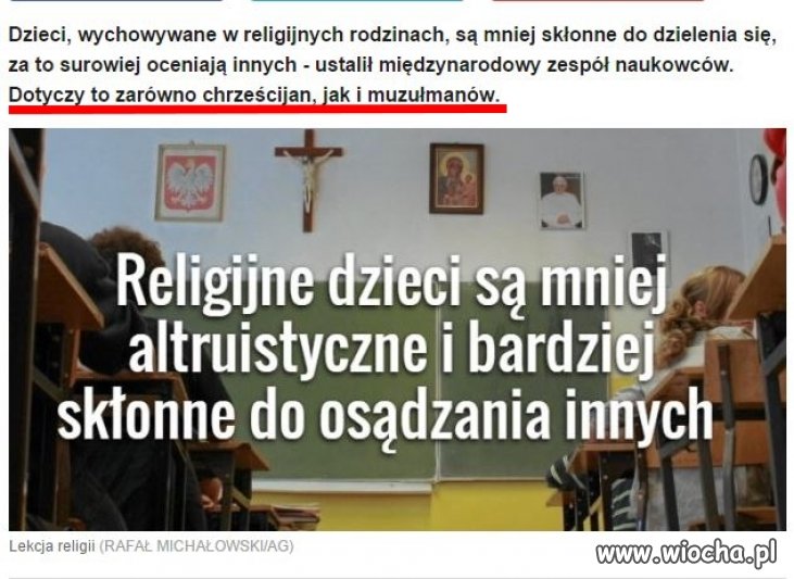 Oczywiście wyznawców judaizmu to nie dotyczy,