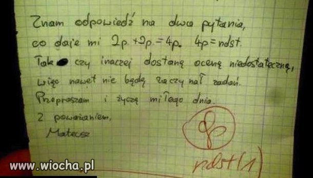 Podejście gimbusa do sprawdzianu
