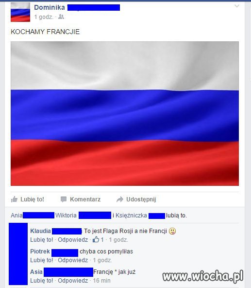 "KOCHAMY FRANCJIE"