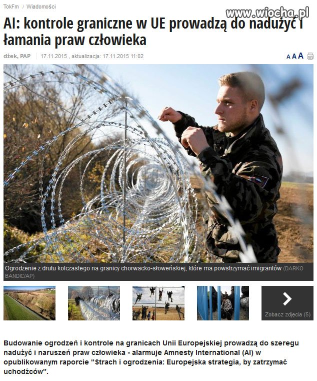 W USA i Izraelu ogrodzenia i kontrole są OK? 
