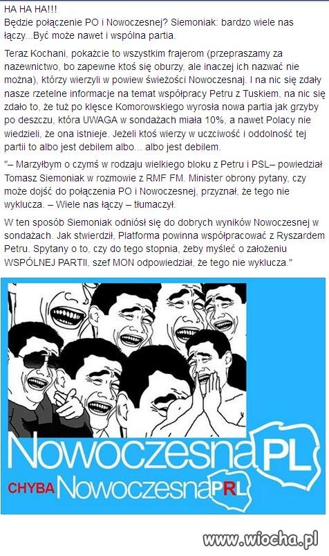 Będzie połączenie PO i Nowoczesnej ?