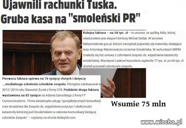 Rachunki Tuska za Smoleńsk