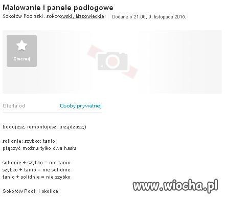 Szczery majster z Sokołowa Podl.