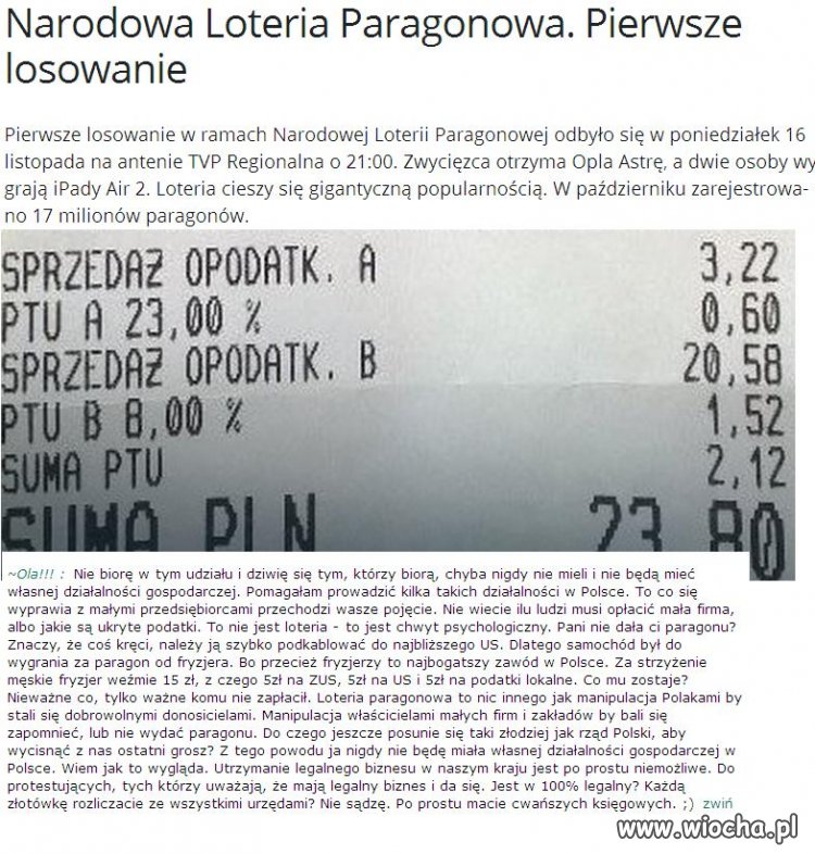 Loteria dla konfidentów.