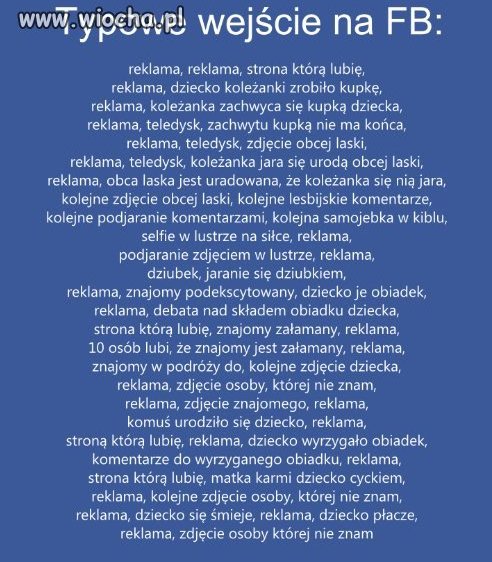 Typowe wejście na FB