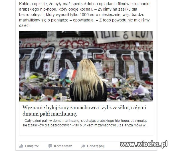 Wyznanie żony zamachowca z Paryża 