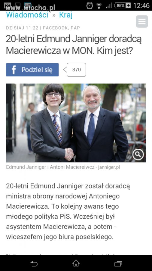 20 latek doradca ministra obrony narodowej 