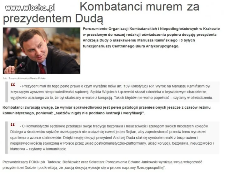 Kombatanci m.in. o  