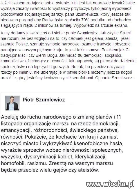 Następny bełkot Szumlewicza