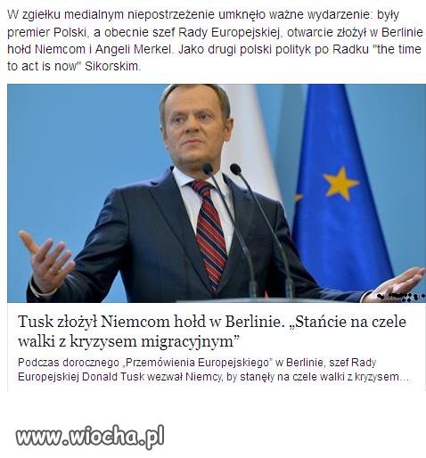 Tusk złożył Niemcom hołd w Berlinie.