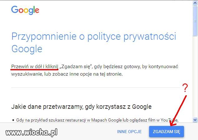 Już nie "przeczytaj, zapoznaj się" tylko "przewiń"
