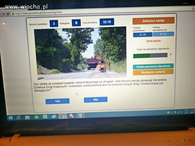 Test próbny na prawo jazdy