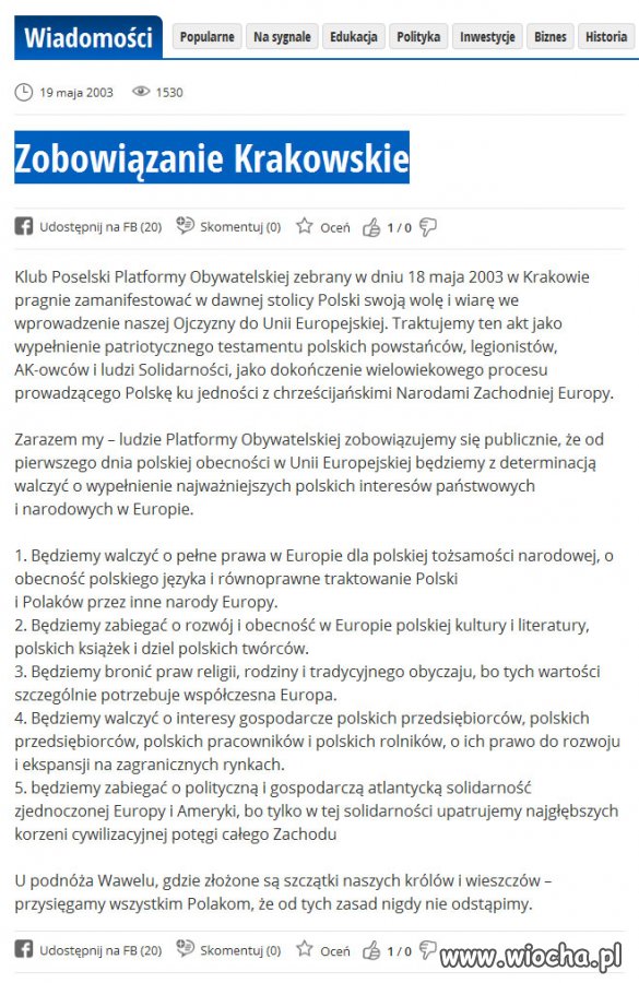 To tak tylko dla przypomnienia, do CZEGO,