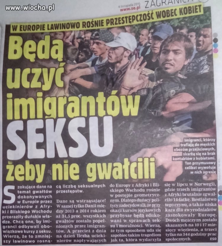 Żeby nie gwałcili będą ich "edukować" 
