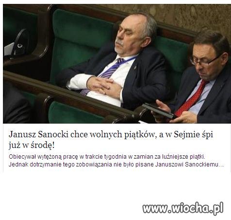 Chce wolnych piątków, a śpi już w środę.