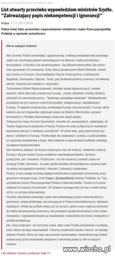 Tylko Gazeta dba o los Polski i Polaków...