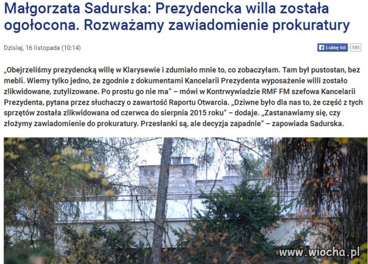 Prezydencka willa ogołocona za Komorowskiego .