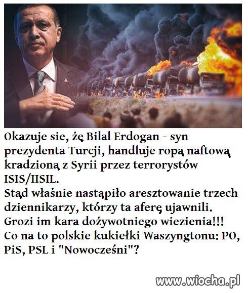 Syn Prezydenta Turcji handluje ropą z ISIS.