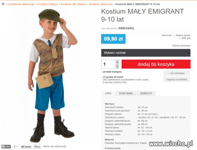Może jeszcze kostium mały terrorysta?