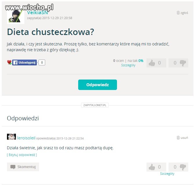 Dieta chusteczkowa?