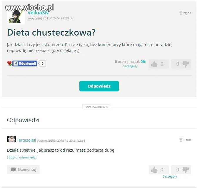 Dieta chusteczkowa?