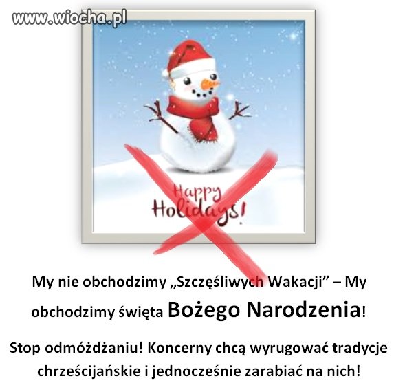 Zamieniają Dzieciątko Jezus na bałwanki, gwiazdki.