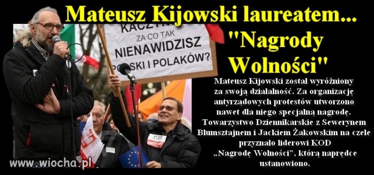 To już jest absurd. Kijowski laureatem "nagrody"